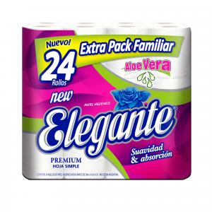 Papel Higienico Elegante Aloe Vera 24 rollos x 30 m