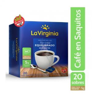 Cafe En Saquitos Torrado Equilibrado La Virginia 20 Unidades