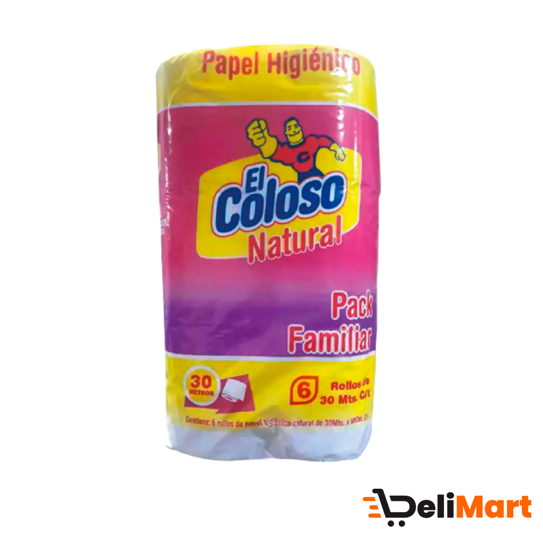 Papel higienico El Coloso Natural 6x30 m