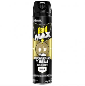 Insecticida Raid Max Sin Olor Mata Cucaracha y arañas x 360cc