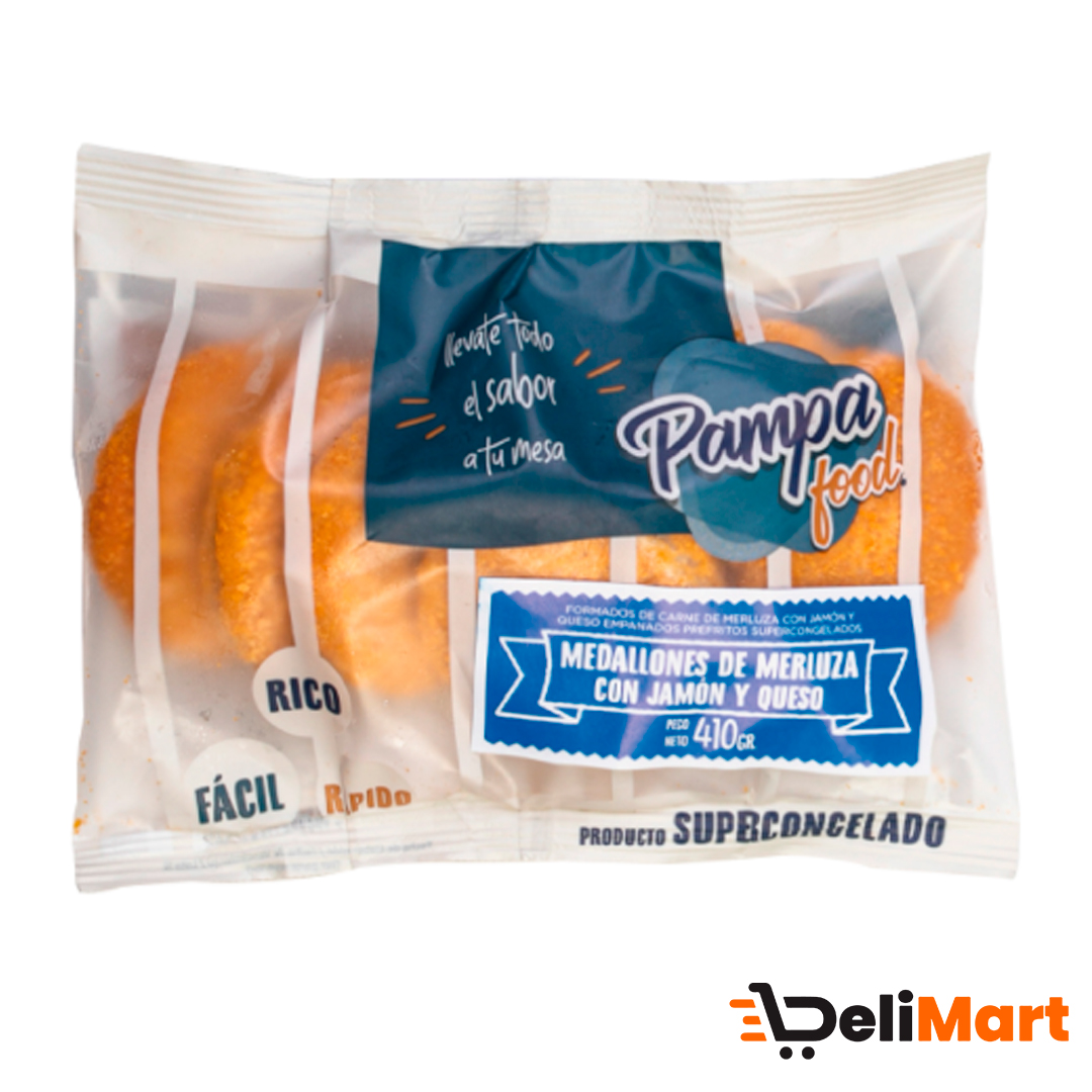 Medallon De Merluza Jamon Y Queso Pampa Food 410 G