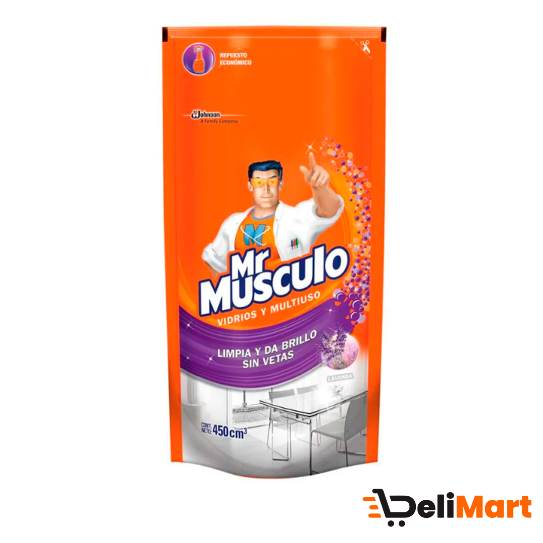 Limpiador Liquido Mr Musculo Vidrios y Multiuso DP 450 Cc