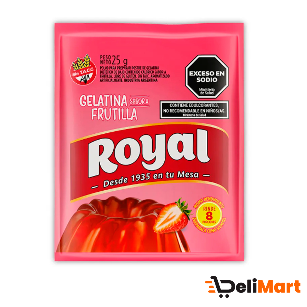 Gelatina Regular Frutilla Royal 25 Gr