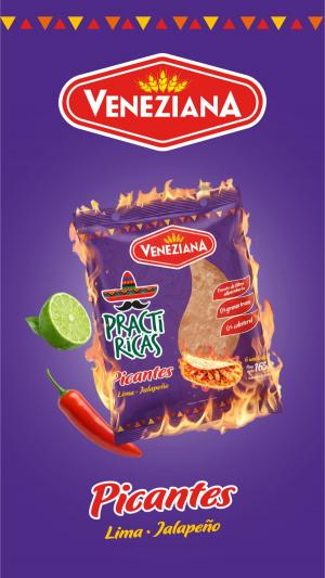 * Tortillas PractiRicas Veneziana Picante X165 Gr (6 unidades)