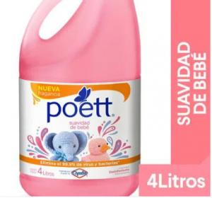 Limpiador Aromatizante Desinfectante Poett Bebe x 4 Lt