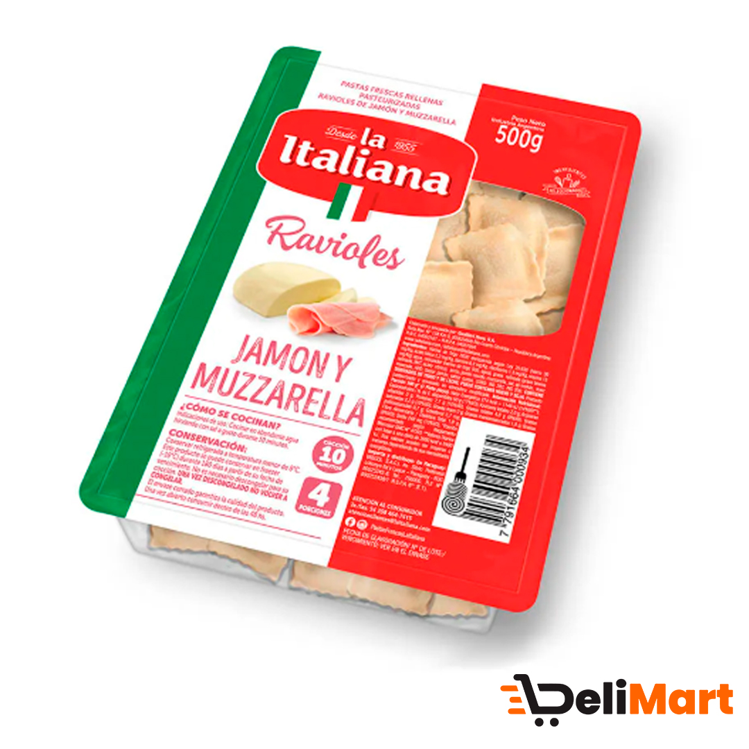 Ravioles De Jamon y Muzzarella La Italiana 500 Gr