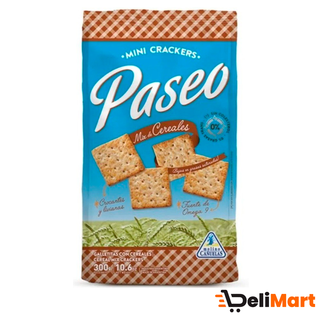 Galletitas Mini Crackers Mix De Cereales Paseo 300 Gr