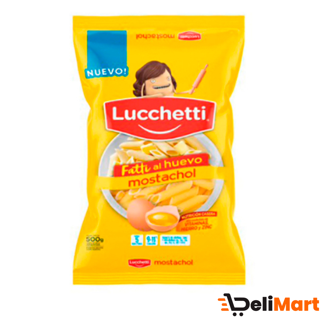 Fideos Lucchetti Mostachol Al Huevo 500 Gr