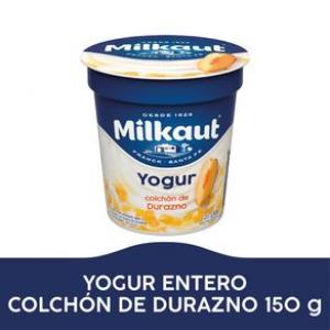Yogur Entero C/Trozos Durazno Milkaut 150 Gr