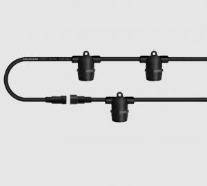 Guirnalda Negra x5mts x 10 Portalamparas Apto Para Exterior Macroled