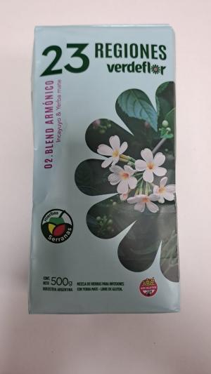 Yerba Mate Verdeflor 500 Gr 02.Blend Armonico Incayuyo-Cedron-Menta