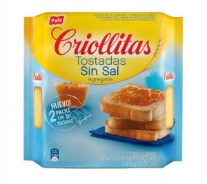 Tostadas Criollitas Sin Sal 195 g