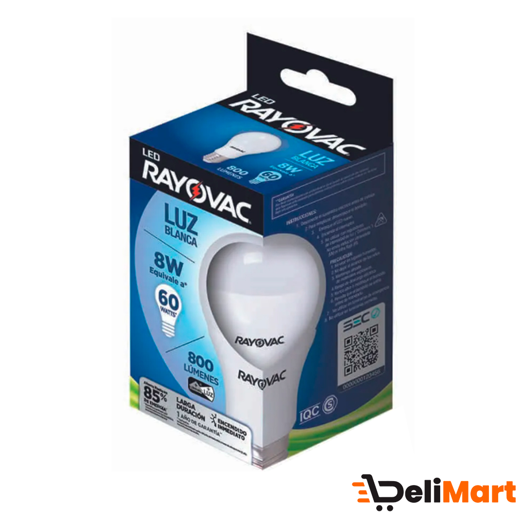 Lampara Led 8W Luz Blanca Rayovac 1 Unidad