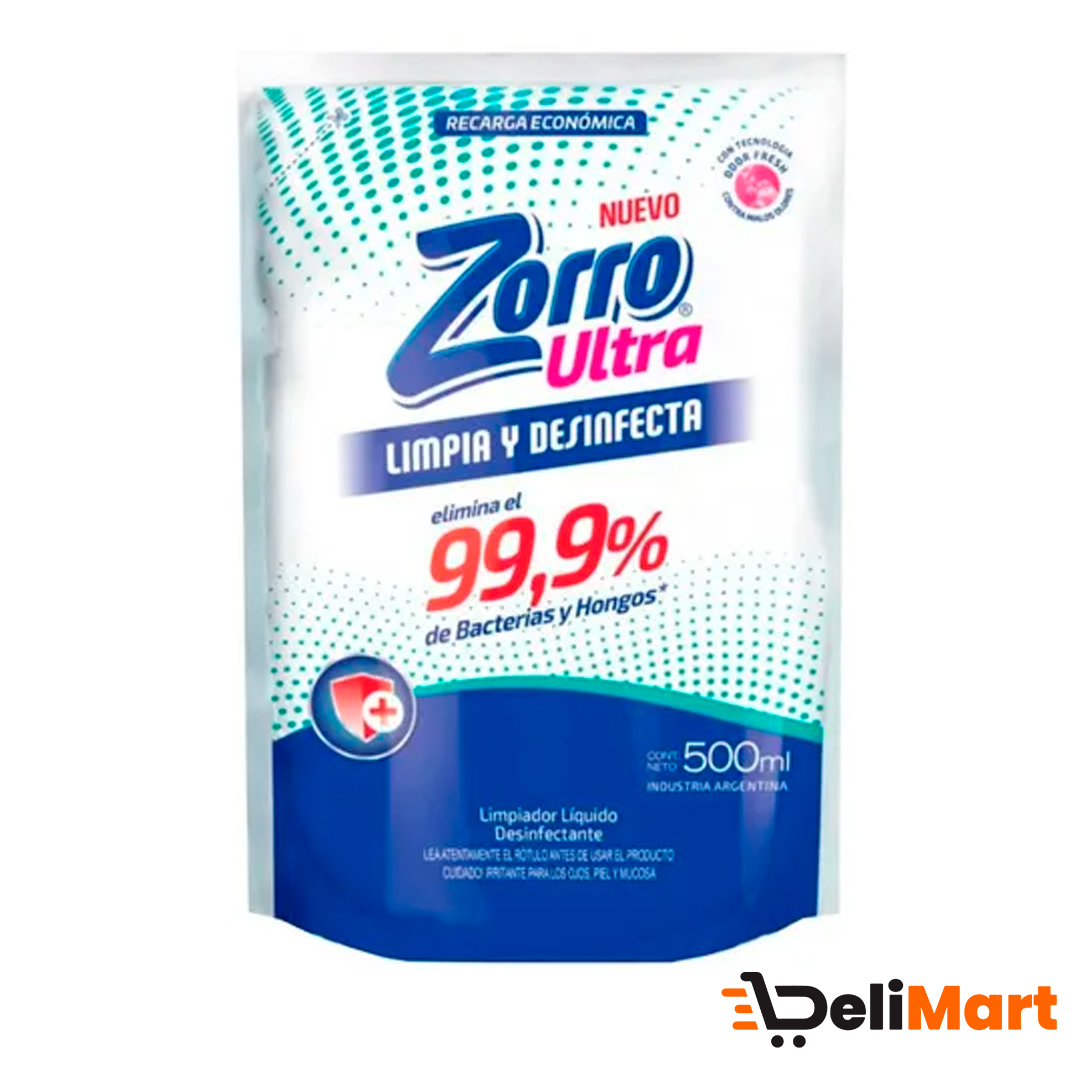 Limpiador Liquido Desinfectante Zorro Ultra Dp 450 Ml