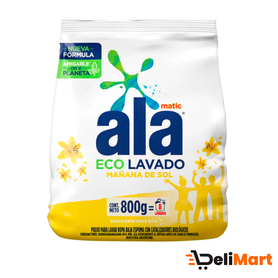 Jabon En Polvo Ala Matic Mañana De Sol Con perlas Suavizante 400 G