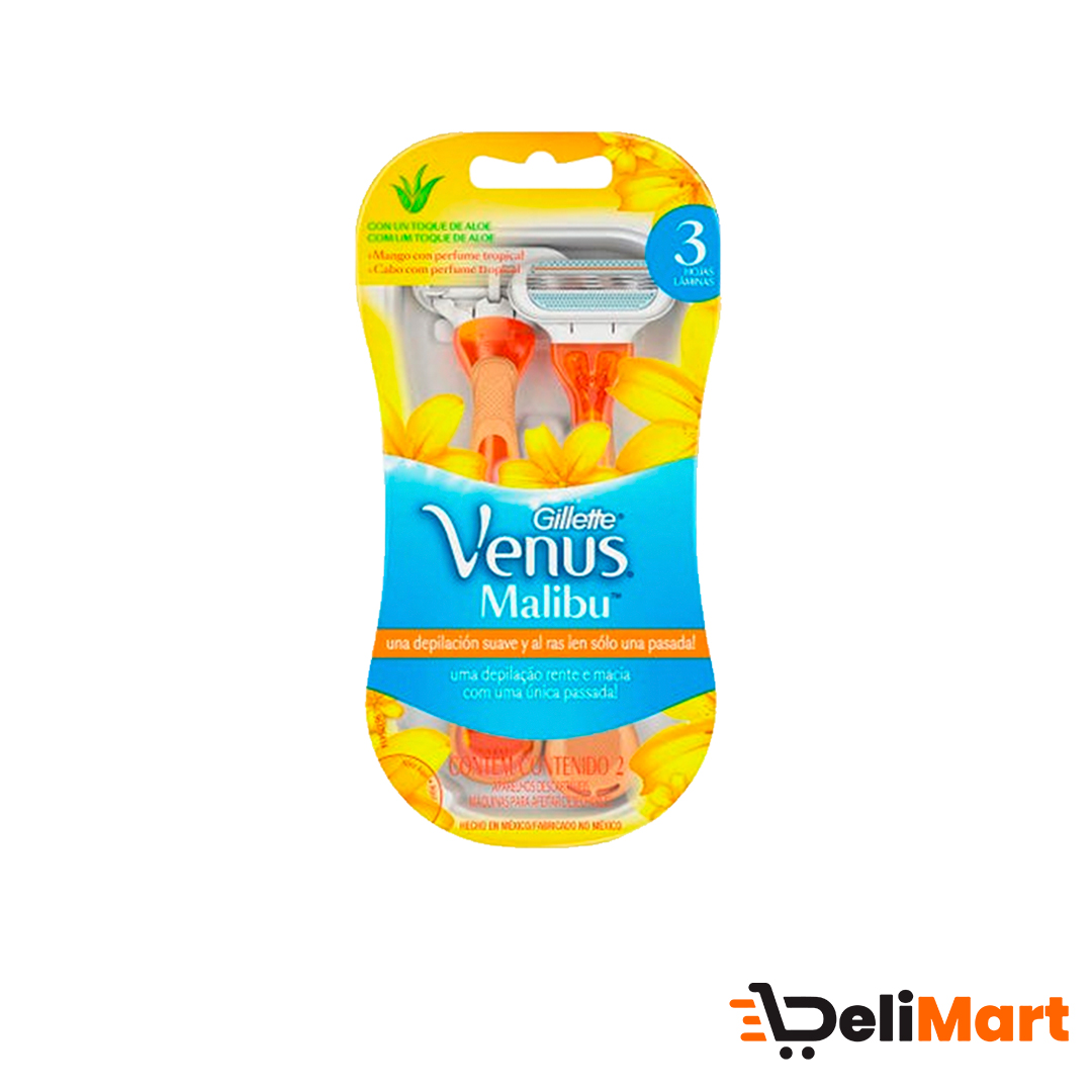 Maquina De Afeitar Desechable Malibu Venus Gillette 2 Unidades