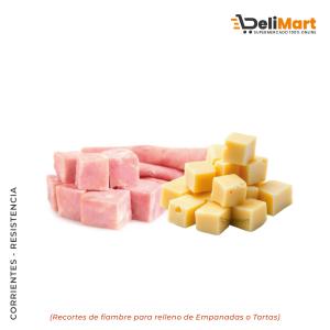 Recortes de Jamon y queso x500g envasado al vacio(relleno para tartas)