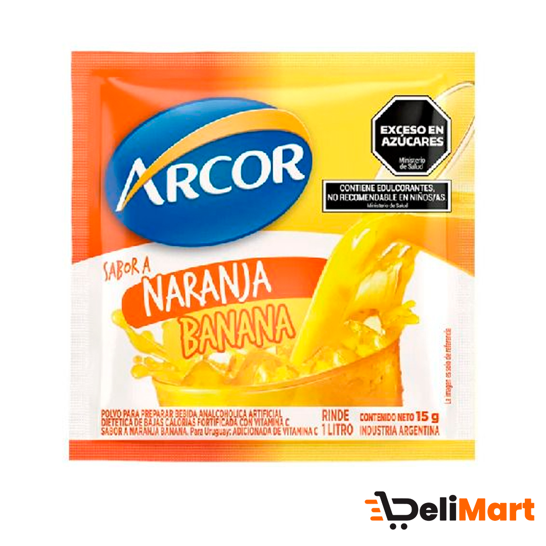 Jugo En Polvo Naranja Banana Arcor 15 G