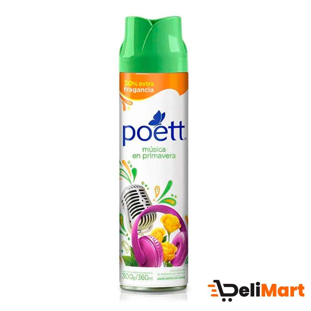 Aromatizante De Ambiente Poett Aerosol Musica En Primavera 360 Ml