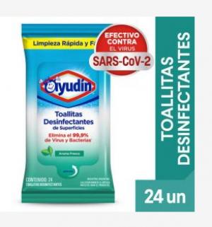 Toallitas Desinfectantes Ayudín Aroma Fresco 24 Un