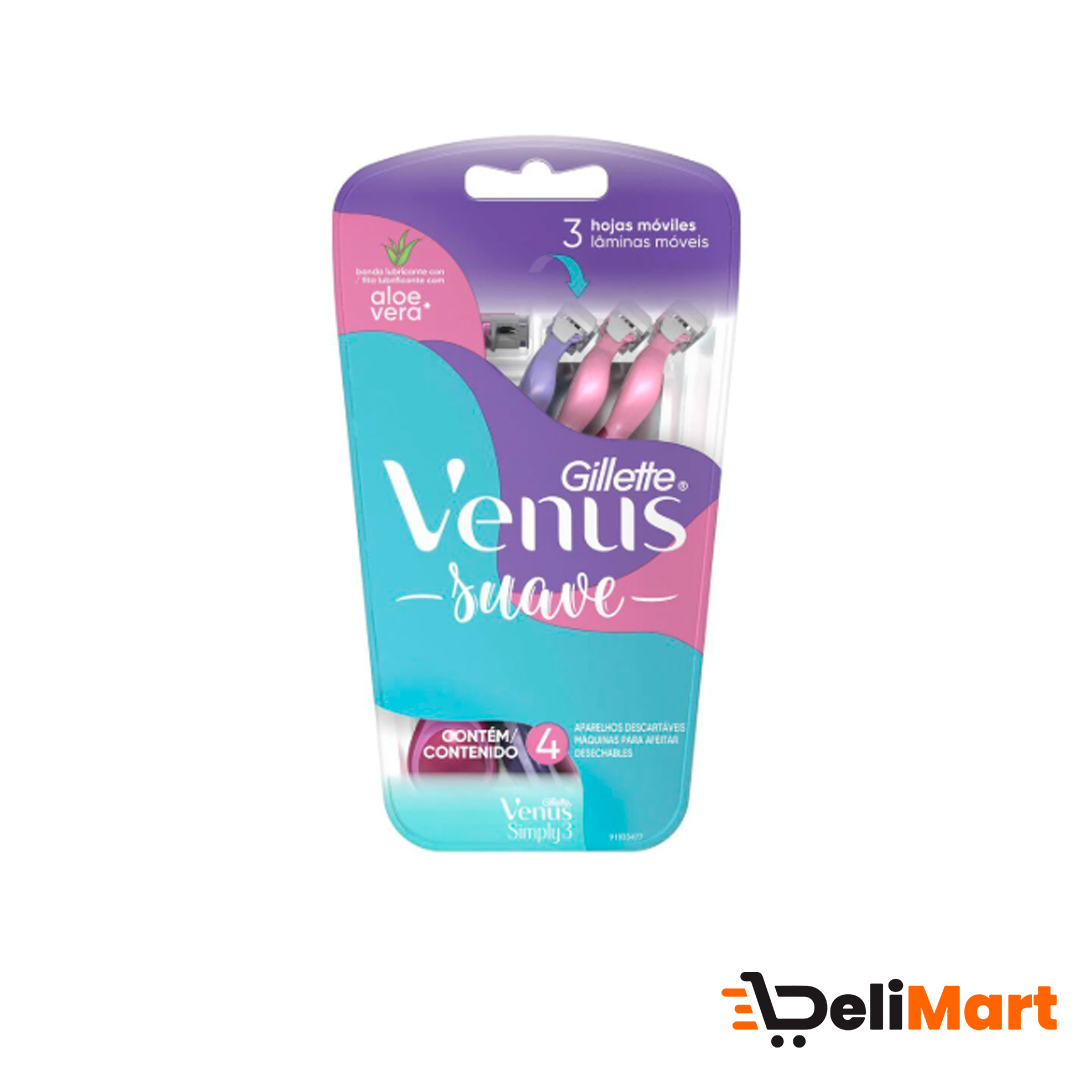 Maquina De Afeitar Simply Venus Suave Gillette 4 Uidades