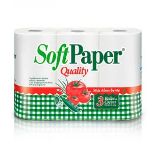 Rollo de Cocina SoftPaper 3 Rollos Doble Hoja