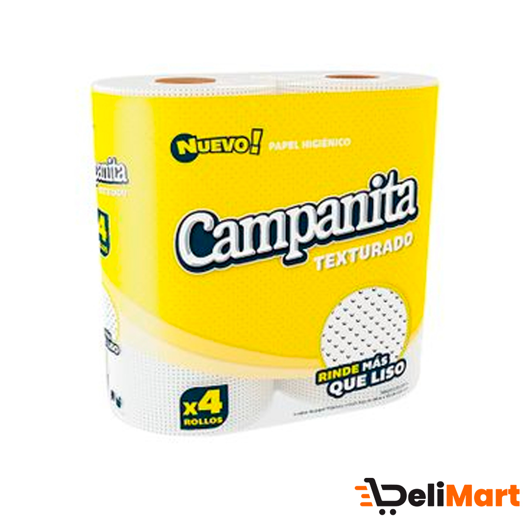 Papel Higienico Texturado Simple Hoja Campanita 4 Un 30 Mts
