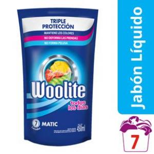 Jabón Líquido Ropa Woolite Todos Los Días Repuesto 450 Ml