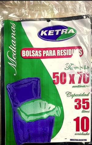 Bolsa de Resiuos plana Ketra 50X70 10Und