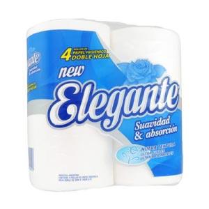 Papel Higienico Doble Hoja New Elegante 4 Rollos x 30 m x 10 Cm