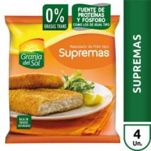 Suprema De Pollo Rebozada Congelada + crocantes Granja Del Sol 4 Unidades 360 G