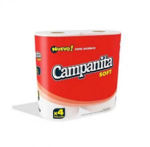Papel Higienico Campanita Suaves Texturas 4 Rollos x 30 M