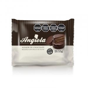 Alfajor Sin Tacc Angiola x55 Gr Dulce de Leche Bañado C/chocolate