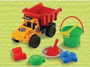 Camion Volcador Jr C/ Accesorios Playa Rastrillo Pala Grande Y Chico + Balde