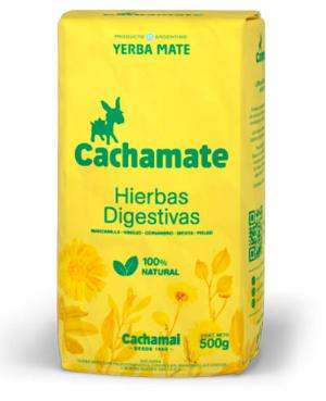 Yerba Mate Compuesta Cachamate Hierbas Digestivas amarilla (manzanilla-hinojo-coriandro-menta-poleo)  500 Gr