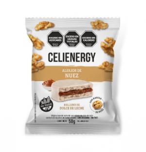 Alfajor de Nuez Relleno de Dulce de Leche Celienergy 50 Gr