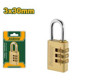 Candado latón combinación 3 dígitos 3x30mm