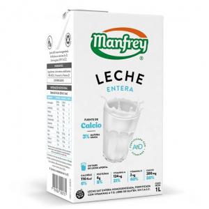 Leche Larga Vida Entera Manfrey X1 Lt