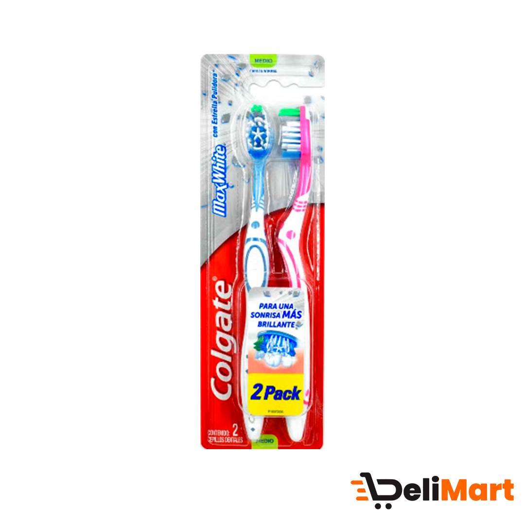 Cepillo Dental Max White Colgate x 2 u - CERDAS MEDIO