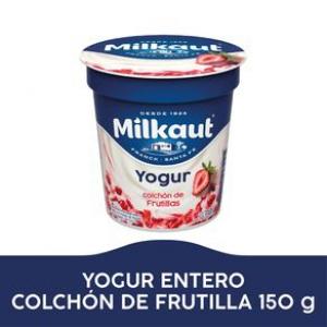 Yogur Entero C/Trozos Frutilla Milkaut 150 Gr